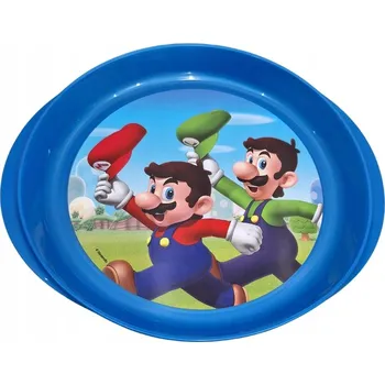 Talíř Talířek Super Mario modrý plast pro děti