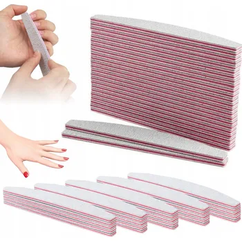 50 KUSŮ PILNÍKŮ NA NEHTY 100/180 PŮLMĚSÍC OBOUSTRANNÝ PRO MANIKÚRU