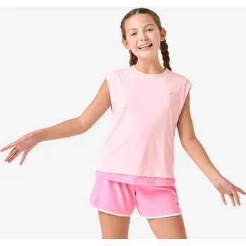 Pánské tričko DECATHLON Dívčí sportovní tričko 2v1 prodyšné 8 LET RŮŽOVÁ