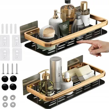 Drátěná police 2x Sprchová polička bez vrtání Polička do koupelny kuchyňský Organizér