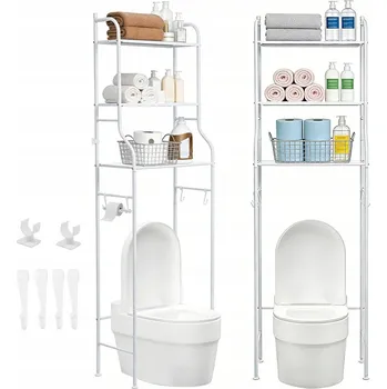 Koupelnový nábytek TOALETNÍ POLICE SKŘÍŇKA NAD WC BÍLÁ NAD PRAČKU DO KOUPELNY REGÁL