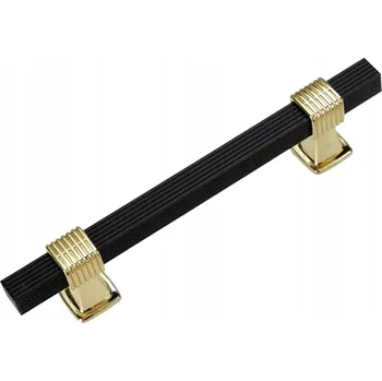 Nábytkové kování Nábytková úchytka černo-zlatá 96mm | úchytka na skříňku černá se zlatou