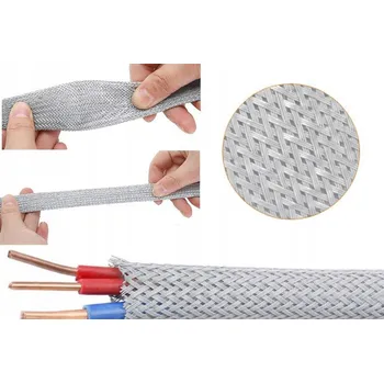 kabelová chránička Oplet na kabely, ochranný kryt vodičů 20-50mm šedý 1m