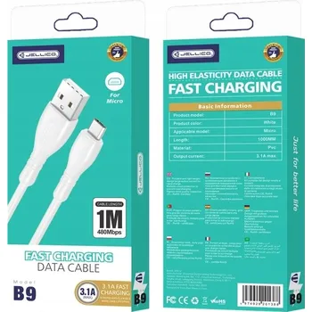 Kabel Jellico USB - USB typ C / microUSB / Lightning 1 m bílý