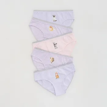 Reserved - Bavlněné kalhotky z potiskem 5 pack - fialová - 639IN-45X - 639IN-45X-U12