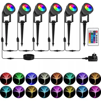 T-SUNUS LED RGB Zahradní Reflektor IP65 Vodotěsný 6 Kusů