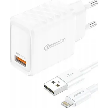Foneng Síťová nabíječka GaN USB-A 18W, QC napájecí adaptér + USB-A Lightning kabel
