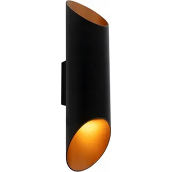 Nástěnné svítidlo Moderní nástěnné svítidlo černé se zlatým vnitřkem 9,6 cm - Organo