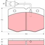 Sada brzdových destiček, kotoučová brzda LUCAS GDB1111