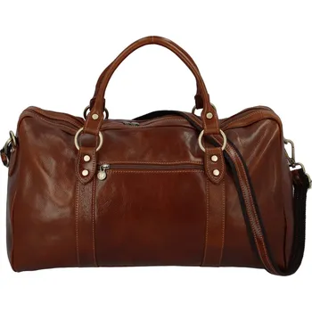 Kabelka Cestovní kožená taška hnědá - Delami Vera Pelle Equado hnědá