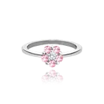 2368 MINET Stříbrný prsten KYTIČKA s růžovými zirkony Velikost obvod (mm): 50, Váha: 1,25