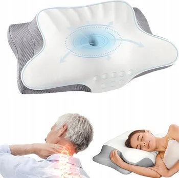 Polštář ORTOPEDICKÝ POLŠTÁŘ Z PAMĚŤOVÉ PĚNY s Povlakem ICE SILK, Snímatelný a Pratelný