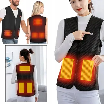 Pánská vesta VYHŘÍVANÁ VESTA S UHLÍKOVÝMI VLÁKNY, 3 REŽIMY, PRO BŘICHO, PAS A ZÁDA