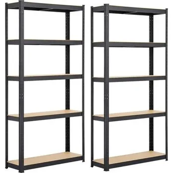 Skříňka na nářadí Vysoce odolné regály 610875 black 2pcs, 180 x 90 x 30 cm, černý - B YAHEETECH