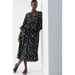 Blancheporte Rozšířené midi šaty s knoflíky a potiskem černá
