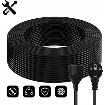 Napájecí kabel PRZEDŁUŻACZ BUDOWLANY STAVEBNÍ ZAHRADNÍ UNIVERZÁLNÍ 30M 3×0,75mm2 230V ZÁSUVKA