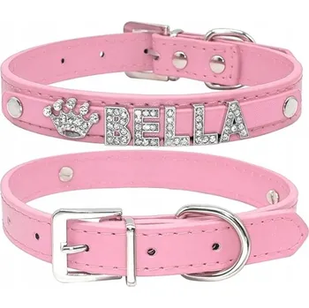 Obojek pro psa IDENTIFIKAČNÍ ŠTÍTEK PRO PSA KOČKU KOŽENÝ OBROŽEK SE JMÉNEM - PERSONALIZOVANÝ