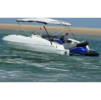 Plachta na motorové vozidlo vidaXL Bimini stříška se 4 oblouky a bočnicemi 243x(230–244)x137 cm [94861] Barva: Bílá