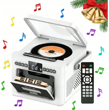 Přenosný multimediální přehrávač PŘENOSNÝ CD/KAZETOVÝ PŘEHRÁVAČ S BLUETOOTH FM RÁDIO DISCMAN MP3 AUX REPRODUKTORY