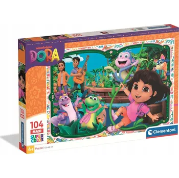 Puzzle Puzzle 104 dílků Maxi Super color Dora 25076 Clementoni