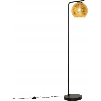 Stojací lampa Designová stojací lampa černá se zlatým sklem - Bert