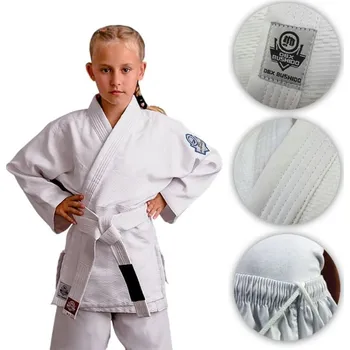 Kimono Dětské a juniorské kimono na judo s páskem, velikost 130 cm DBX Bushido, bílé, unisex
