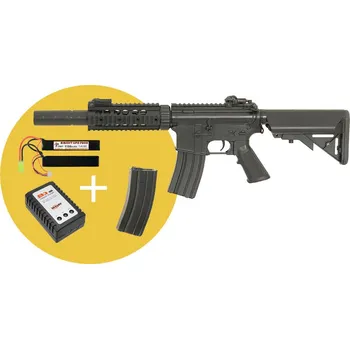 Airsoftová zbraň CYMA CM.513 M4 CQB s tlumičem černá elektrická