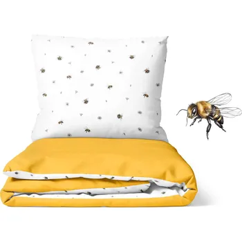 Povlečení DARRÉ Bavlněné povlečení Včelky - duo - medové žluté Velikost: 140 x 220 + 70 x 90