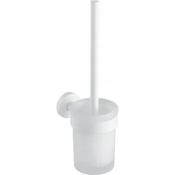 WC štětka WC štětka závěsná Stella Classic Bílá matná / nádobka sklo matné