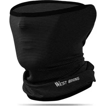 Čepice WEST BIKING Letní ochranný šátek na obličej UV z hedvábí ČERNÁ