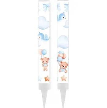 Dortová svíčka Dortová fontána Medvídci s balónky dortový ohňostroj 12cm pro děti od jednoho roku, 2 ks