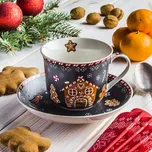GINGERBREAD 400 ml porcelánový šálek na čaj a kávu s podšálkem