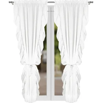 Uchycení záclony a závěsu Fliying Dekorační závěsy s řasící páskou Canberra - bílá 145x250 cm (cena za 2 ks)