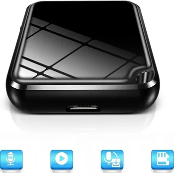 IP kamera DIKTAFON 16GB S REDUKCÍ ŠUMU NAHRÁVÁNÍ 10M MP3 ČERNÝ KOVOVÝ