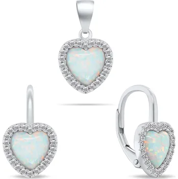 Oblečení a móda Brilio Silver Elegantní stříbrný set s opály SET299W (náušnice, přívěsek) + 2 měsíce na vrácení zboží