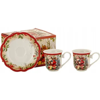 Vánoční dekorace Sada 2+2 vánočních kelímků 90 ml Vánoční Mikuláš