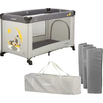 Dětská postýlka Cestovní postýlka BOMIMI 65 x 125 cm šedá
