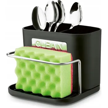 Odkapávač na nádobí Odkapávač na příbory s podložkou Tadar Clean 13,5 x 12 x 10,8 cm černý