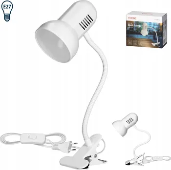 Lampička Virone Stolní lampička s klipem Flexibilní rameno LED 15W E27 Bílá