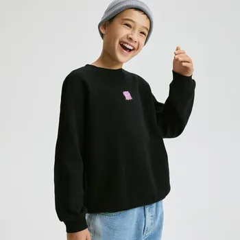 Chlapecká mikina Reserved - Bavlněná oversize mikina - černý - 574HR-99X - 574HR-99X-170