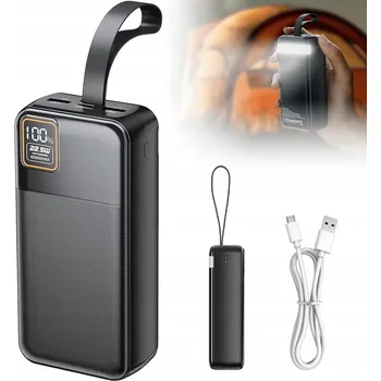 Powerbanka POWERBANK S BATERKOU 42000MAH LED DISPLEJ PŘENOSNÁ NABÍJEČKA ČERNÁ