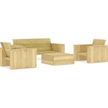 Zahradní sestava vidaXL 4dílná zahradní sedací souprava impregnované borové dřevo [3053198]