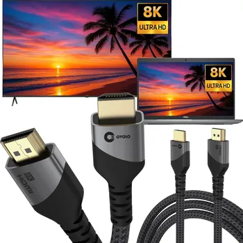 Video kabel HDMI Kabel k MONITORU 2m 8K UHD 4K 120Hz 2.1 CERTIFIKOVANÝ Silný