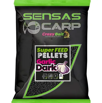 Pelety Sensas Super Feed Garlic Dark 650g - 4 mm