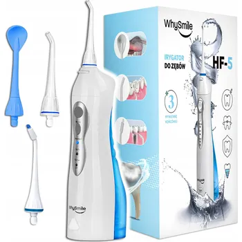 VÝKONNÝ Zubní Irigátor WhySmile Bezdrátový, 3 Režimy, 4 Trysky