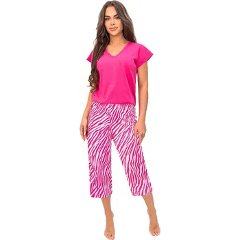Pyžamo Donna Zebra v plné délce S-2XL fuchsie XL