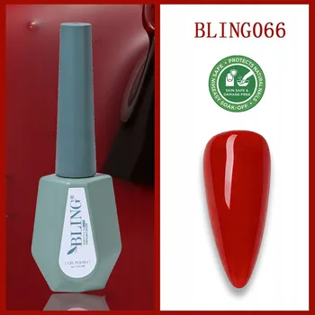 Lak na nehty Bling Gel na nehty HYBRIDNÍ LAK Průhledný červený 10 ml č. 066