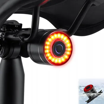 Cyklosvítilna VÝKONNÉ JASNOU ZADNÍ SVĚTLO NA KOLO S ČIDLEM BRZDĚNÍ, STÁNÍ A SOUMRAKU