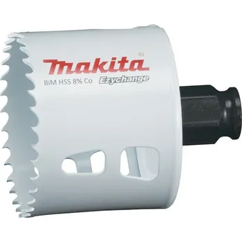 Vrták Vrtací korunka - děrovka na dřevo, plast, hliník, neželezné kovy, ocel a nerezový plech Makita E-03872 - pr. 60 mm, BiM Ezychange, upínání 1/4" šestihran nebo SDS-Plus