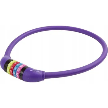 Zámek na kolo Zabezpečení kola lankem na kód M-Wave 12x650mm Zámek Fialový
